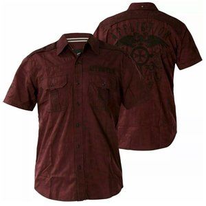 AFFLICTION Men's Button Down Shirt REFORM Embroide